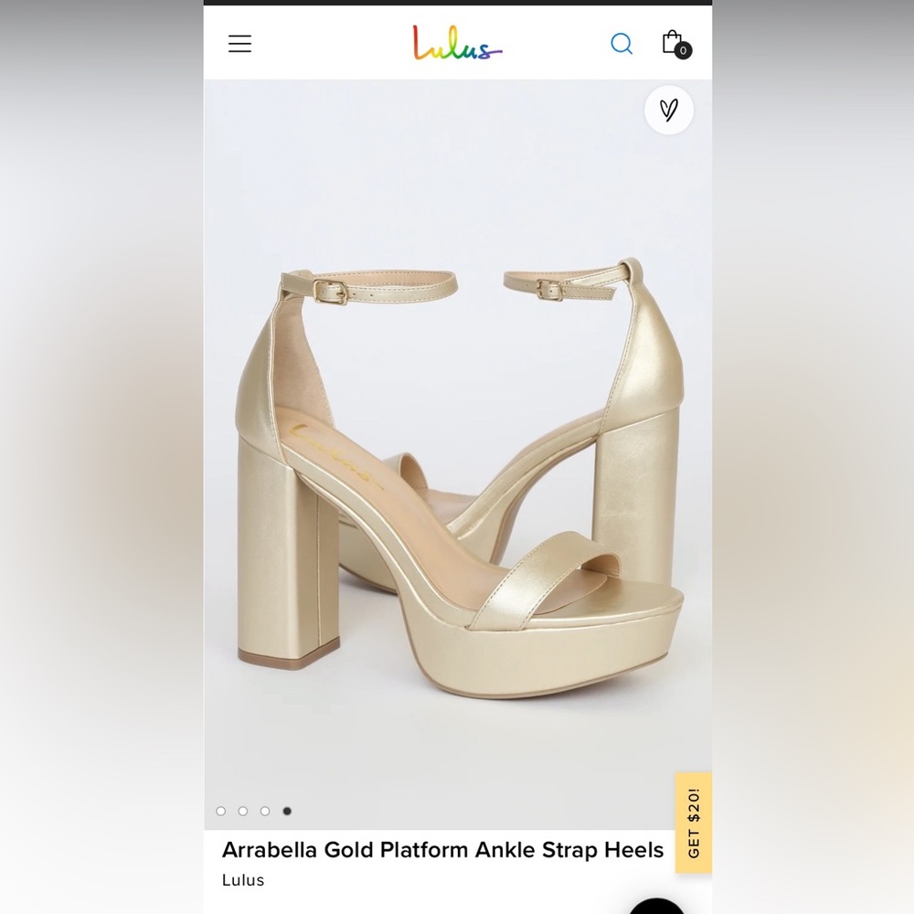 Lulu's Gold Arrabella Platform Pumps